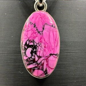 Sterling Silver 925 Cherry Blossom 🌸 Dahlia Turquoise Necklace Pendant Handmade